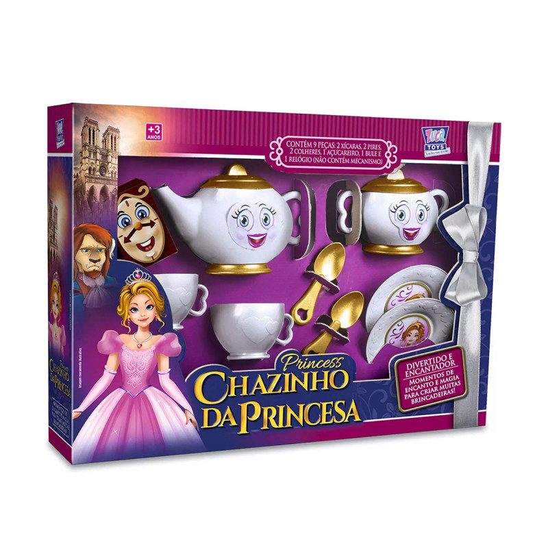 Jogo De Cha Barbie Princesa Xícara Bule Chazinho Infantil Casinha