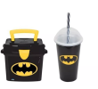 Kit Lancheira mini Box 1 Litro e Copo 500ml decorado Batman