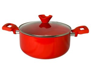 Caçarola Antiaderente Cerâmica 22 cm Com Tampa De Vidro