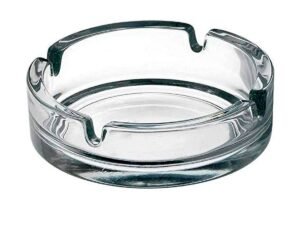 Cinzeiro de Vidro Redondo Liso Design Elegante 10,5cm
