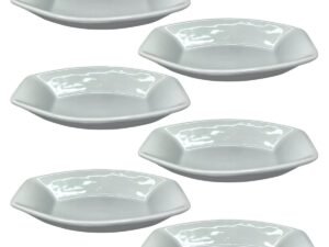 Kit Com 6 Travessas Média 450mL Porcelana Branca Linha Hotel