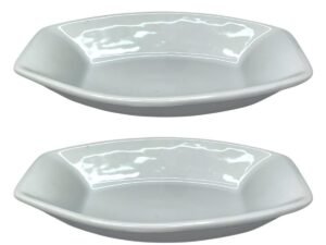Kit Com 2 Travessas Média 450mL Porcelana Branca Linha Hotel