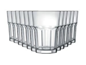 Jogo 12 Copos de Vidro Grosso Resistente Linha Jade 400ml