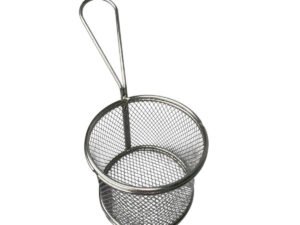 Mini Cesto Redondo Aço Inox Para Servir Frituras 8,5x7,5cm