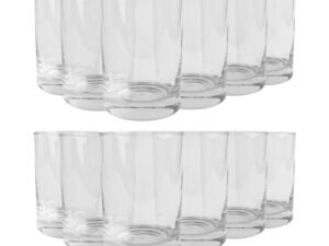Conjunto 12 Copos Atol Vidro Liso 200ml Clássico Resistente
