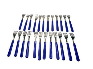 Kit com 24 Garfos de Mesa Premium Azul San Marino em Aço Inox
