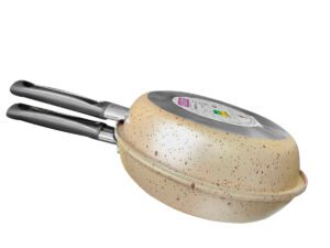 Frigideira Dupla Omeleteira 18cm Bege Stone Antiaderente
