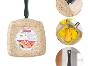 Frigideira Top Quality Grill 24cm Quadrada Bege Stone