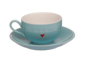 Xícara Chá Com Pires De Porcelana Lamour 160 ml