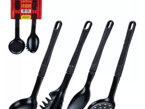 2 Kit Com 4 Talheres Colher Concha Pegador Escumadeira Nylon