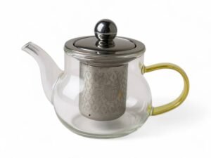 Chaleira de Vidro Com Infusor de Inox 250ml Bule Pequeno