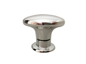 20 Puxador de Móvel Pequeno Oval Cromado Parafuso de Fixação