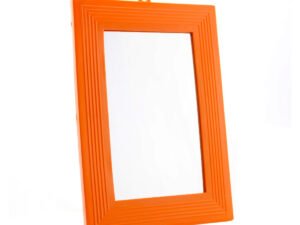 Kit Com 10 Espelhos Retangular Moldura Plástica Laranja Tamanho N°12