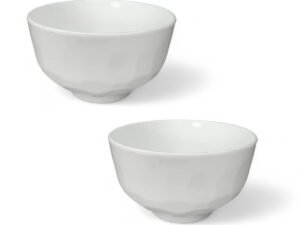 Kit 2 Tigelas de Sopa 380ml Em Plástico Branco Para Caldos