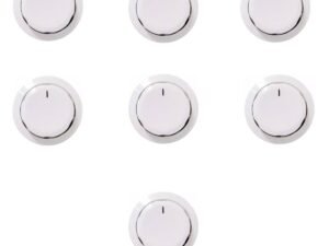 Kit 7 Botão Bosch Prince e Continental com Anel Branco 7 pçs