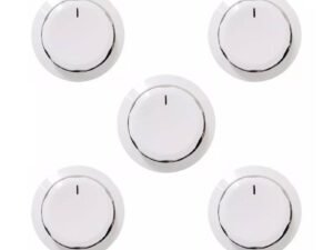 Kit 5 Botão Bosch Prince e Continental com Anel Branco 5 pçs