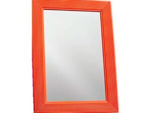 Kit 2 Espelhos Retangular Moldura Plástica Laranja N°16