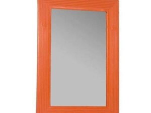 Kit 3 Espelhos Retangular Moldura Plástica Laranja N.16