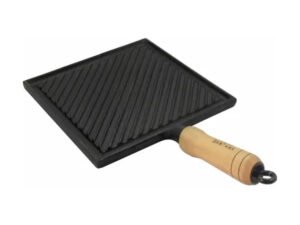 Bifeteira De Ferro Fundido Estriada Quadrada Frisada 25x25