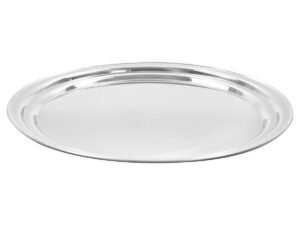Bandeja de Inox Elegante para Servir Bebidas Comidas Redonda