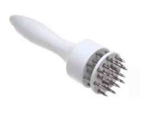 Amaciador Batedor De Carne  Com Furador Manual Aço Inox