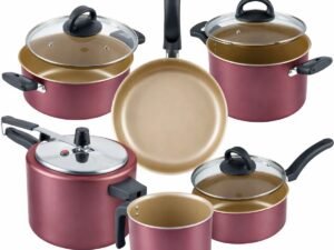 Jogo de 6 Panelas Antiaderente com Tampa Nacional Alumínio