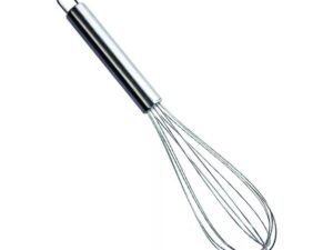 Batedor De Ovos 5 Fios Clara Massas Bolos Em Aco Inox 25cm