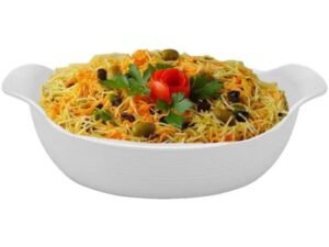 3 Travessa Funda Oval Branca Melamina 22cm