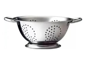 2 Escorredor de Macarrão Massas Grande Inox com Alça 40 cm