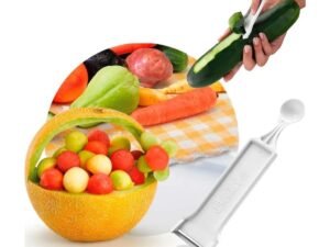 2 Descascador Furador Boleador Frutas Legumes Batata 2 Em 1