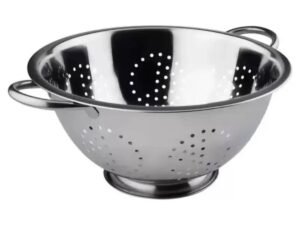 2 Escorredor de Macarrão Massas Grande Inox com Alça 34 cm