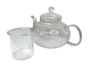 2 Bule Chaleira De Vidro Com Infusor Para Chá 600ml