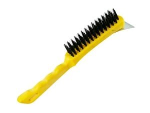 Kit 2 Escova De Aço Com Raspador Cabo Plástico