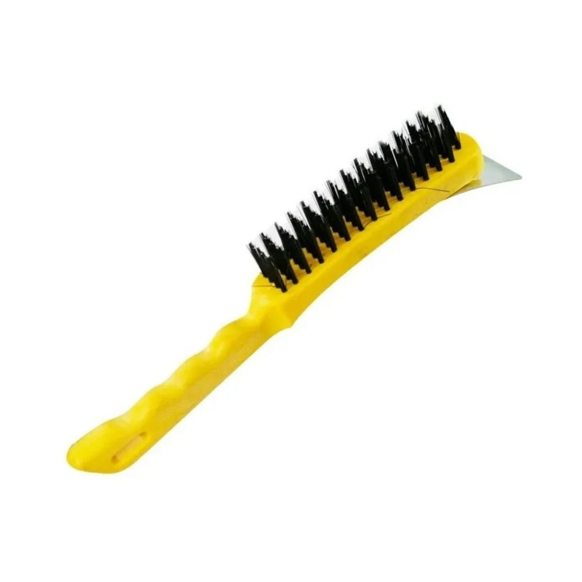 Kit 2 Escova De Aço Com Raspador Cabo Plástico