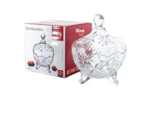 2 Bomboniere De Vidro Decorada P/bala Doces Goma Chocolate